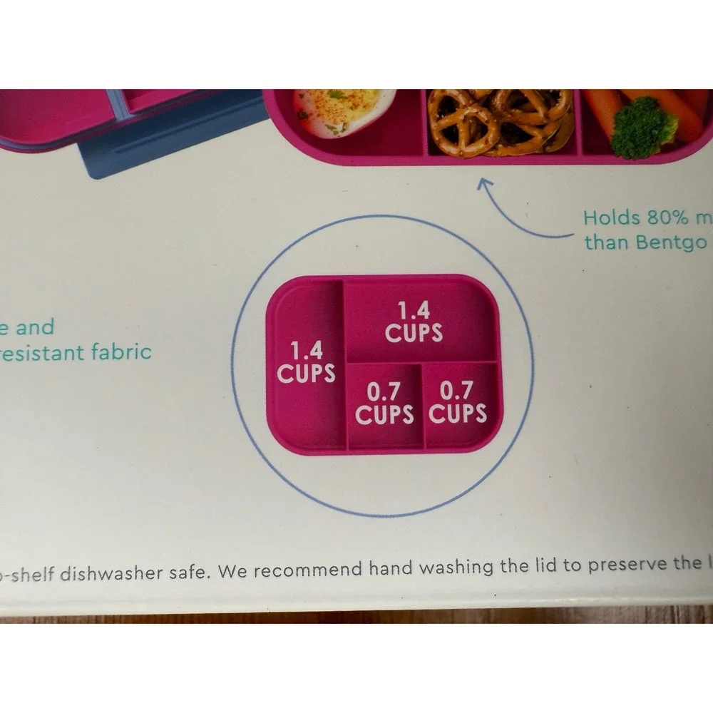 Bentgo Kids Lunch box Set Kids Pink New Rainbow Butterfly Insulated Leak-Proof